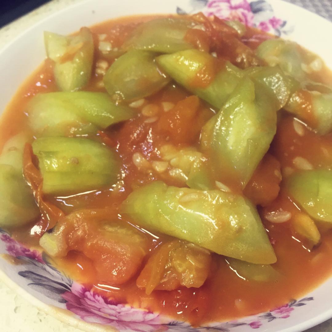 西红柿炒丝瓜
