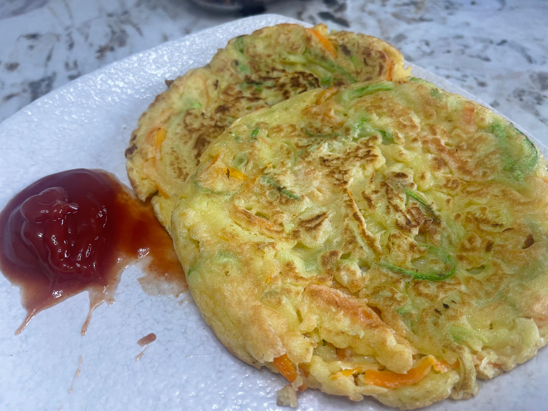 什锦蔬菜鸡蛋饼，孩子吃蔬菜的法宝