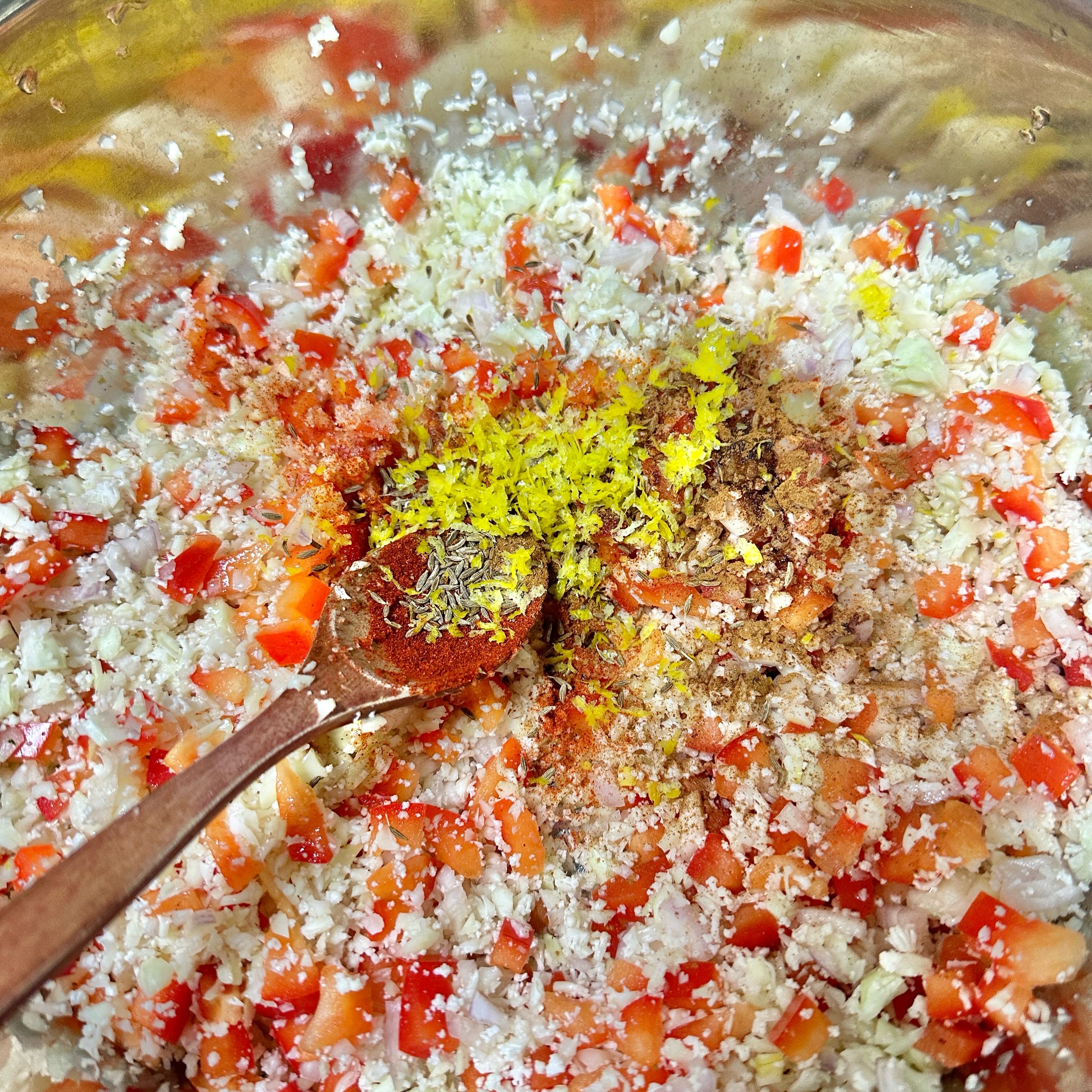摩洛哥风烤菜花饭（ref.豆沙肉包）的做法 步骤3