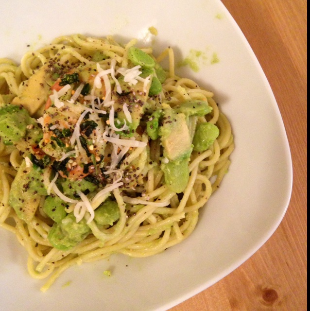 虾仁牛油果意面