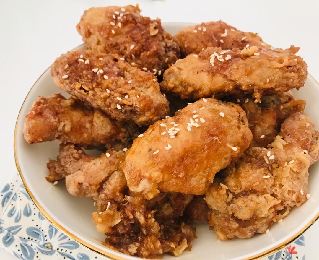 韩国人爱吃的蜂蜜黄油炸鸡翅 Honey butter chicken wings
