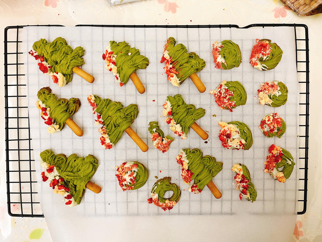 无需打发❗️超简单的圣诞树曲奇