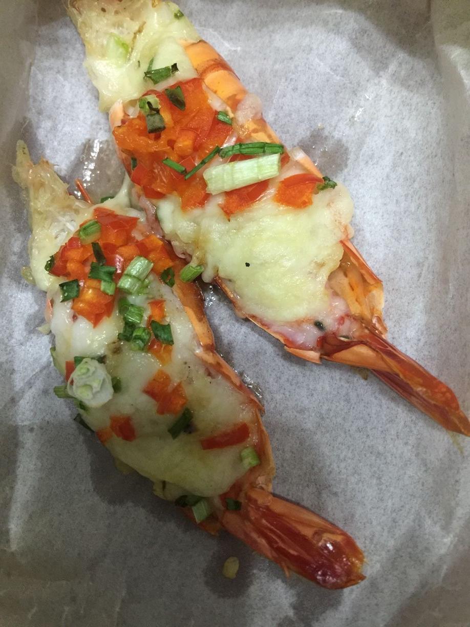 芝士黑虎虾的做法