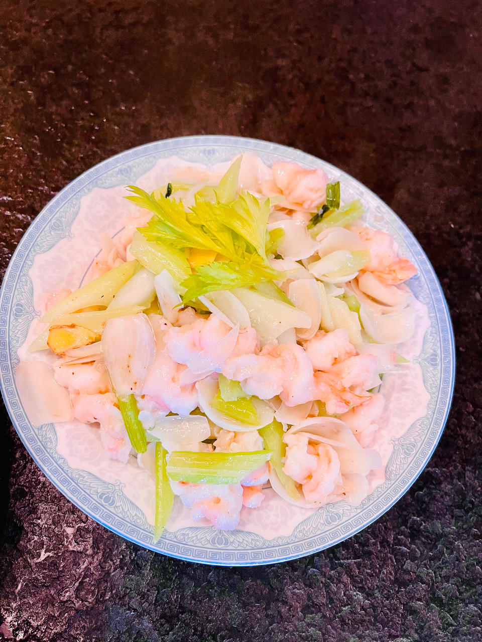 西芹百合炒虾仁