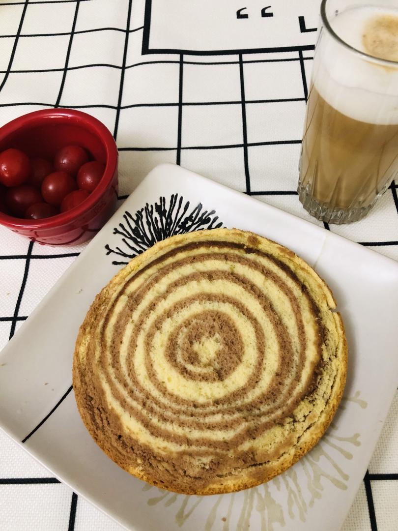 抹茶斑马纹戚风蛋糕