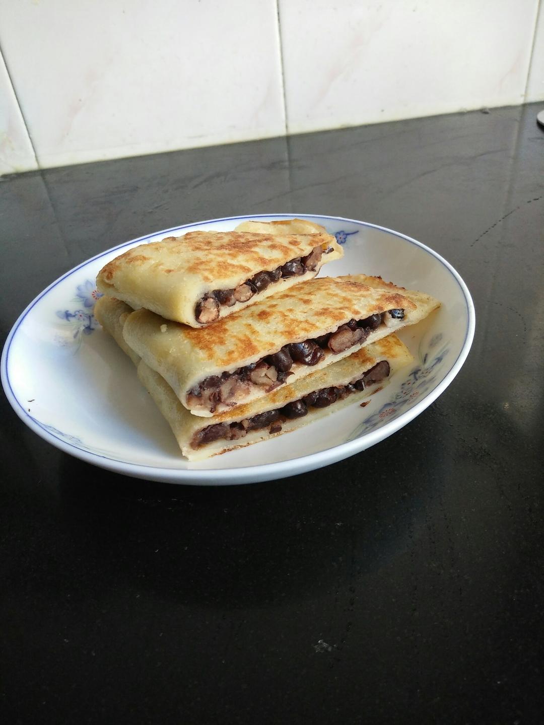 hx22000做的平底锅版蜜红豆饼