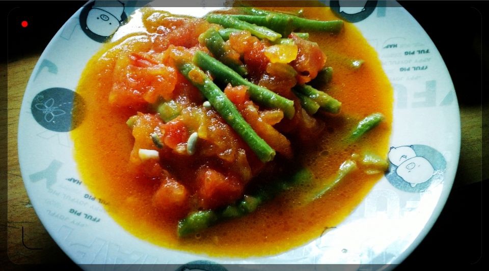 西红柿炒长豆角