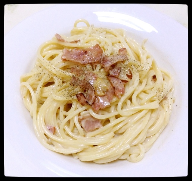 白汁蘑菇培根意粉