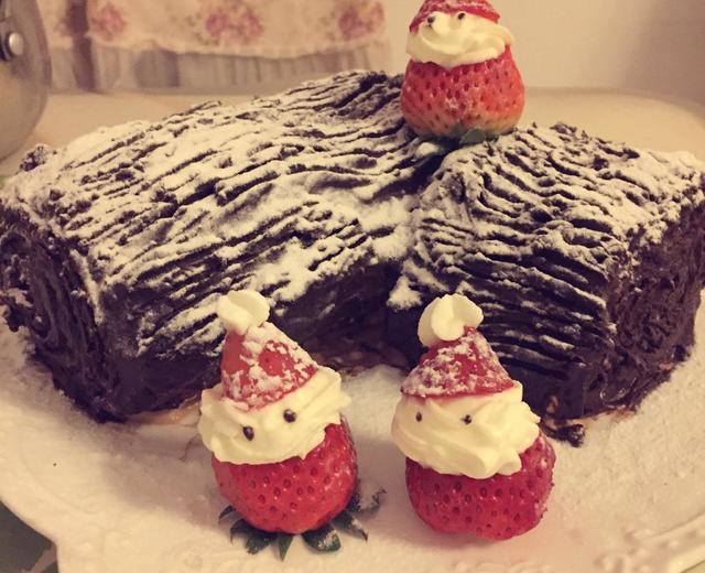 超好吃的圣诞节树干蛋糕叫树桩蛋糕也可哈的做法