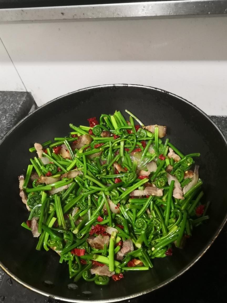 江南特色菜：蕨菜炒腊肉