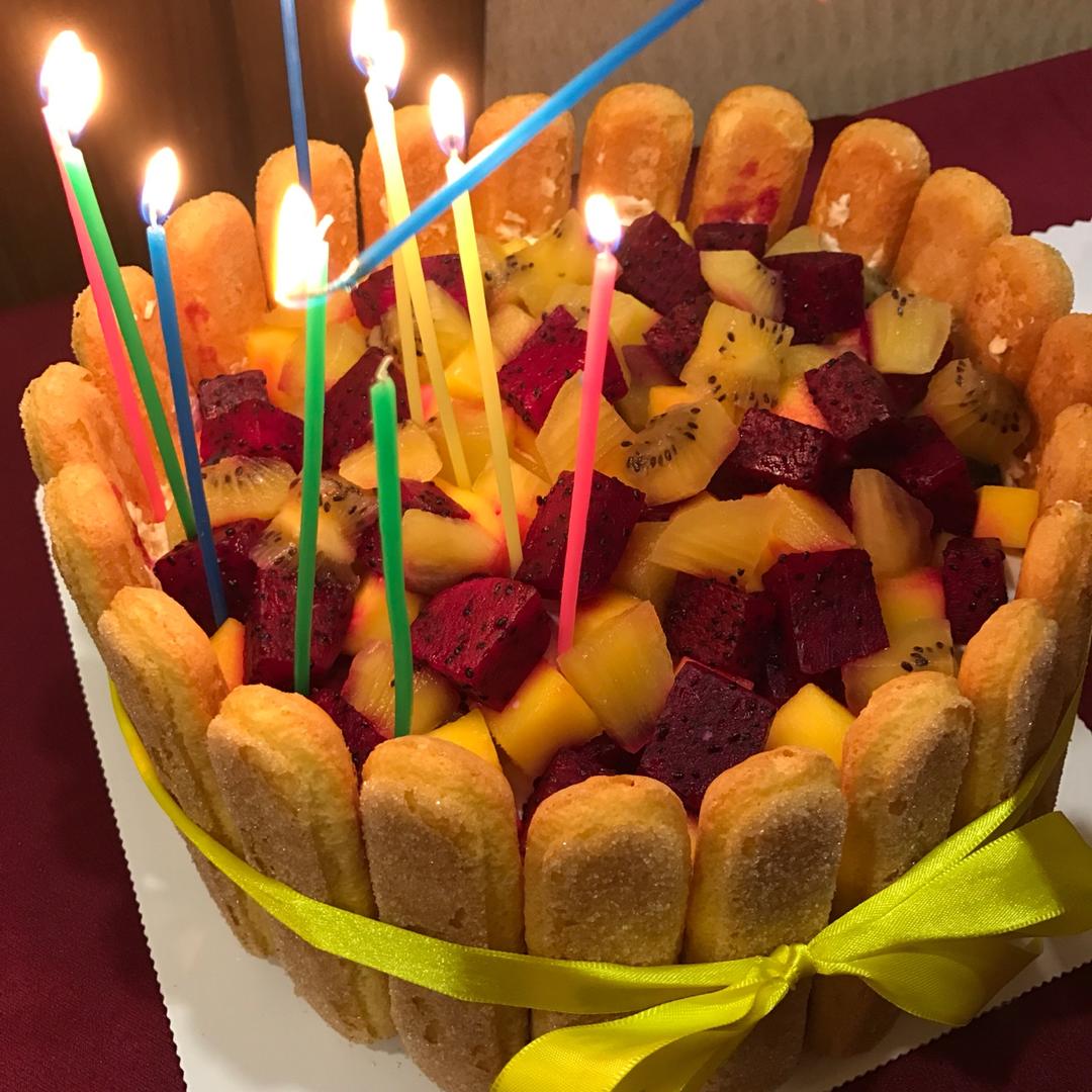 鲜奶水果生日蛋糕（树桩蛋糕）