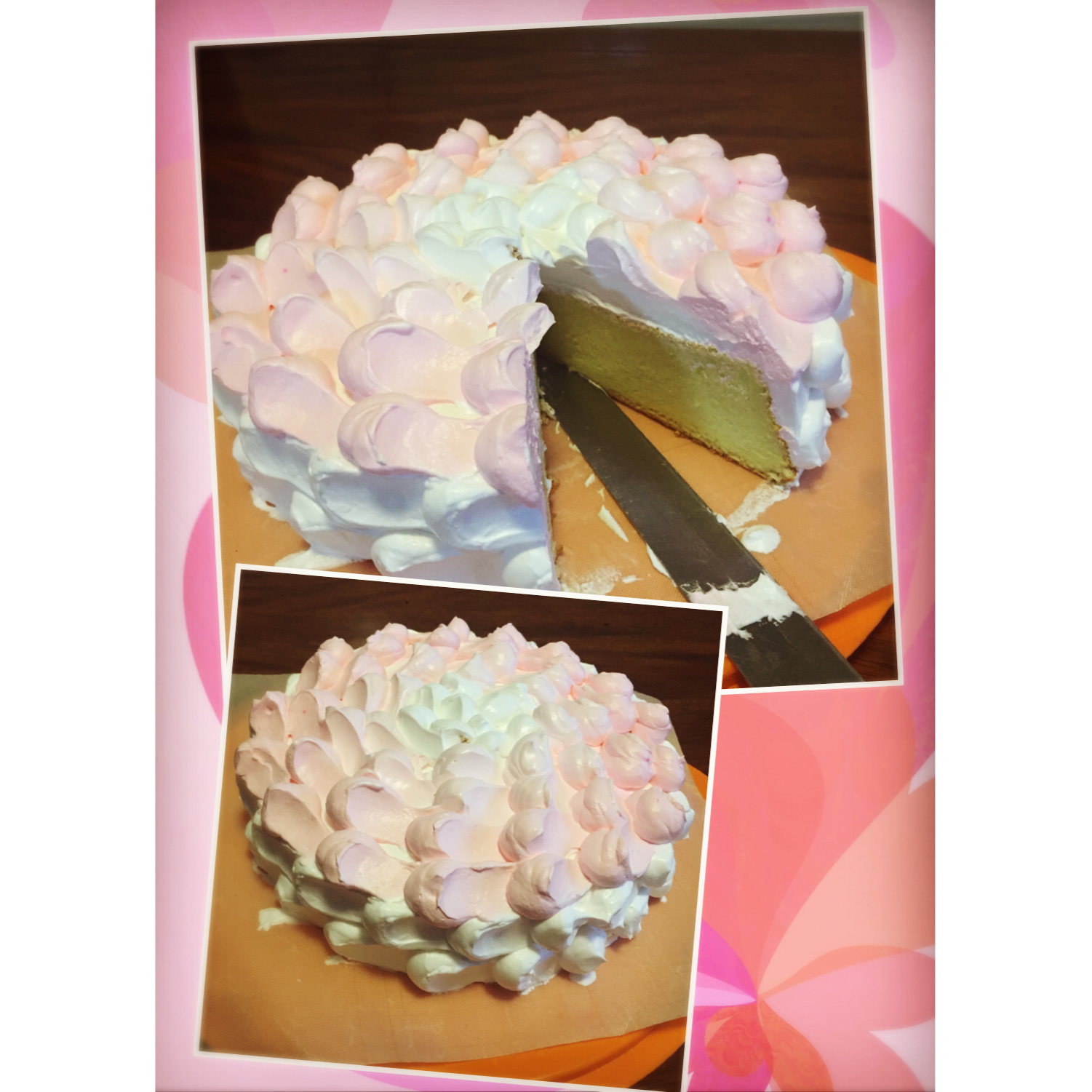 渐变色奶油蛋糕装饰