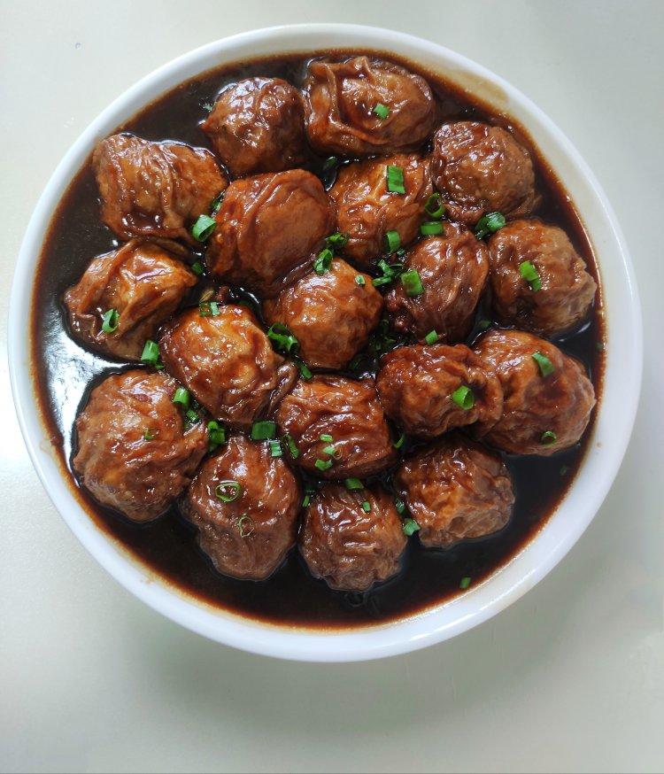 红烧油面筋塞肉