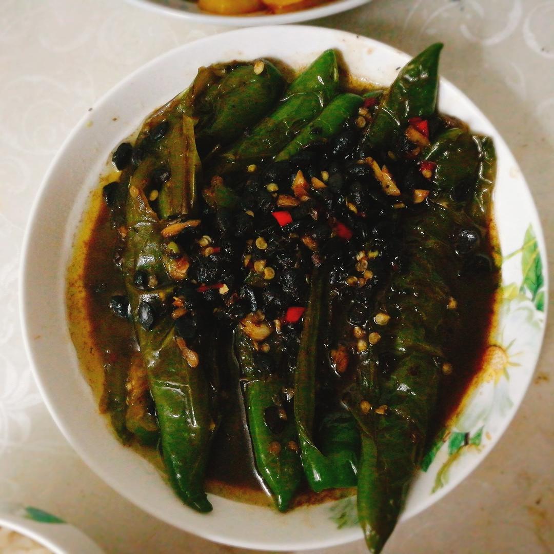 干豆豉煎虎皮青椒