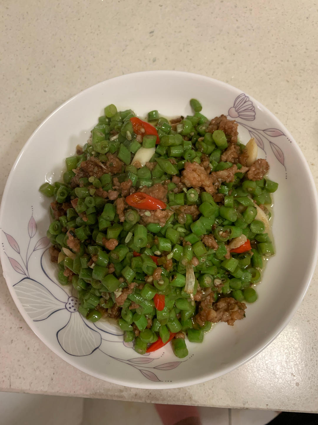 肉沫豆角下饭菜