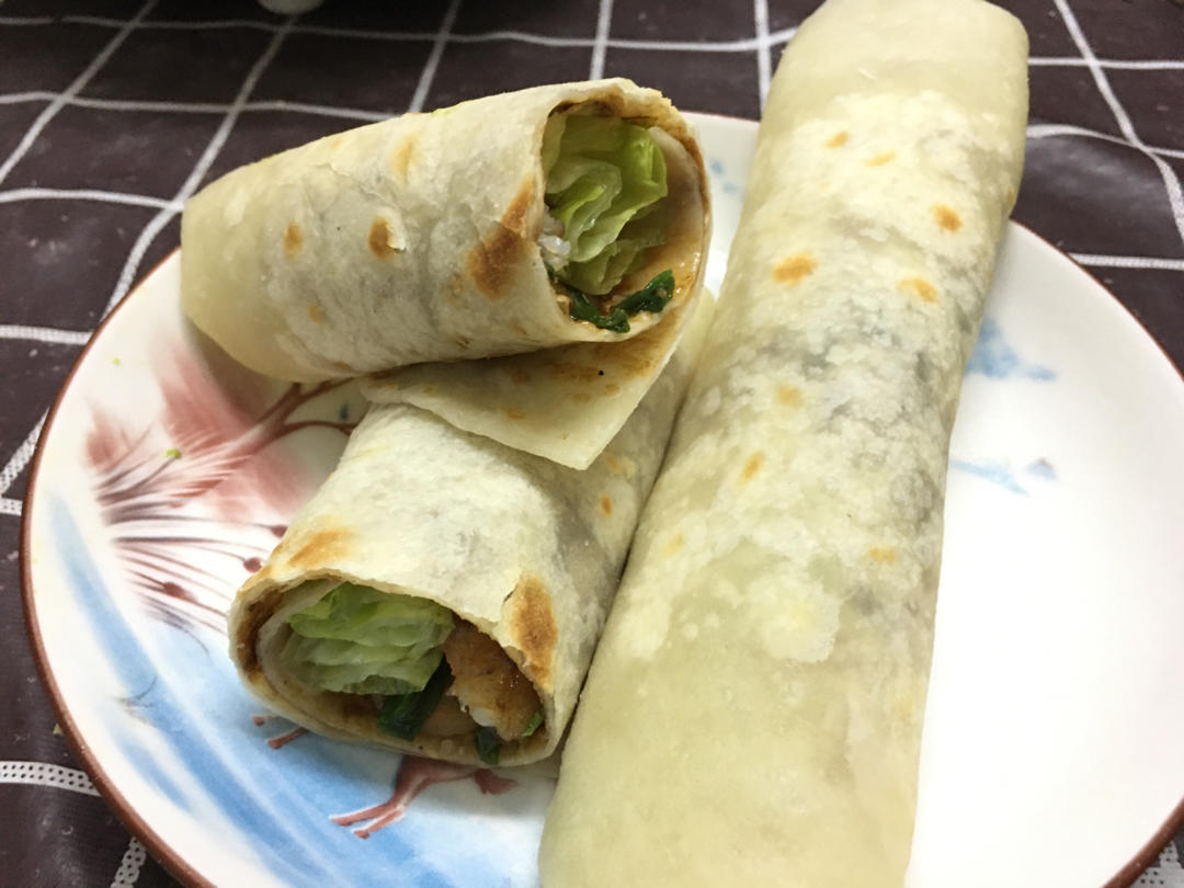 宫保虾球卷饼