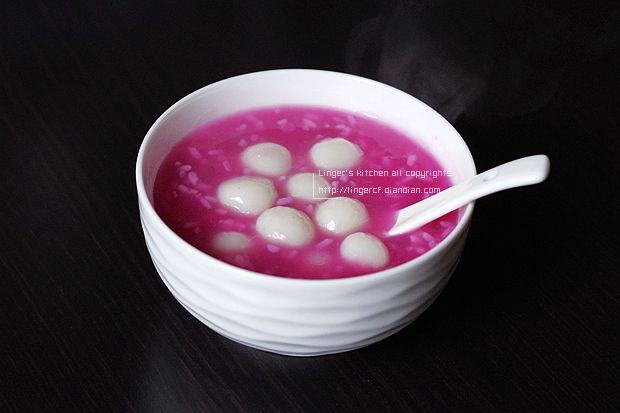 紫薯酒酿小圆子