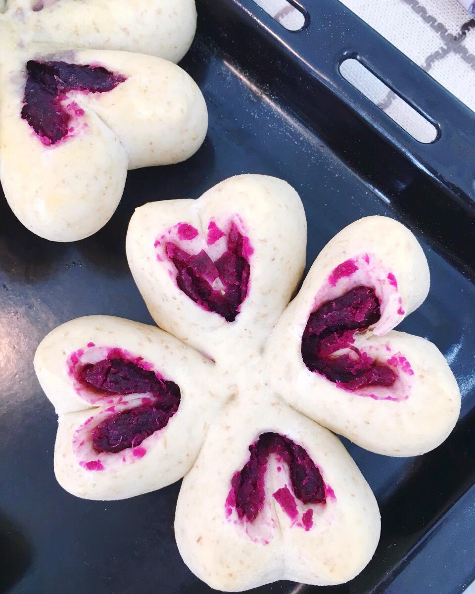 紫薯四叶草面包（汤种法）