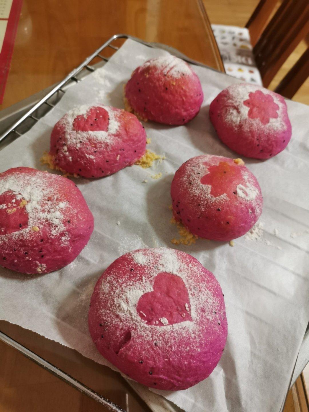 浅唱deutschland做的honey pink-红心火龙果小面包