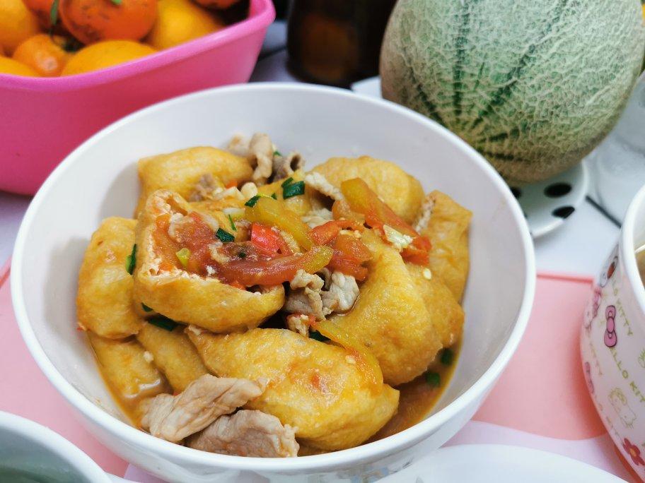 快手家常肉炒油豆腐