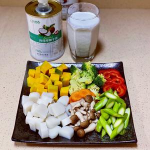 椰浆年糕蔬菜汤的做法 步骤1
