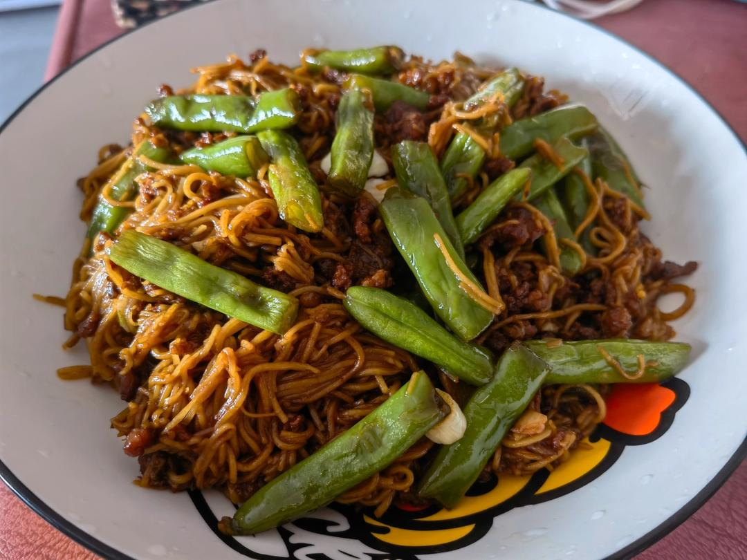 地道老北京扁豆焖面 豆角焖面 太好吃小心吃撑哦