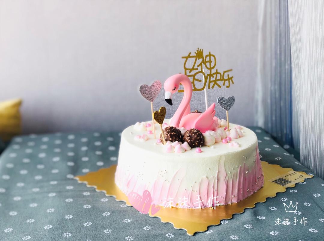 火烈鸟淋面蛋糕