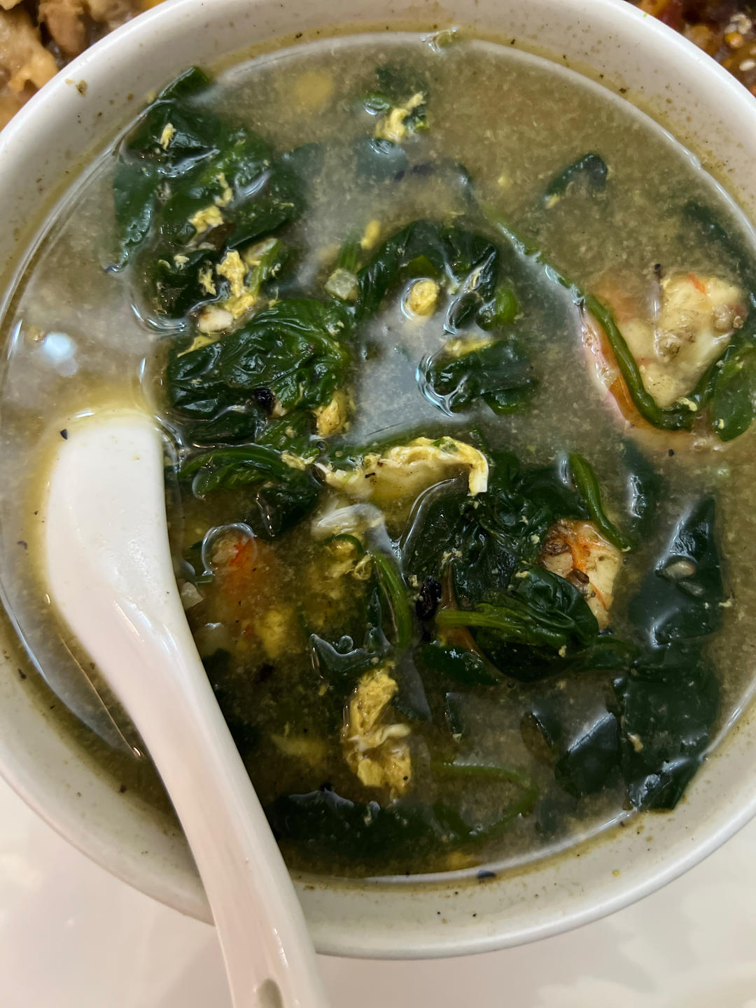 鲜掉眉毛的虾仁菠菜汤