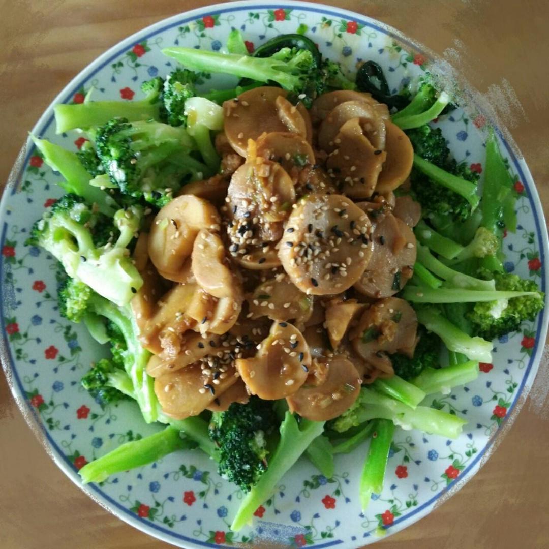 西兰花抠杏鲍菇&鱼香茄子的做法