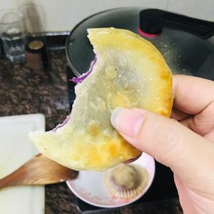 低卡 紫薯煎饼【饺子皮版】的做法 步骤10