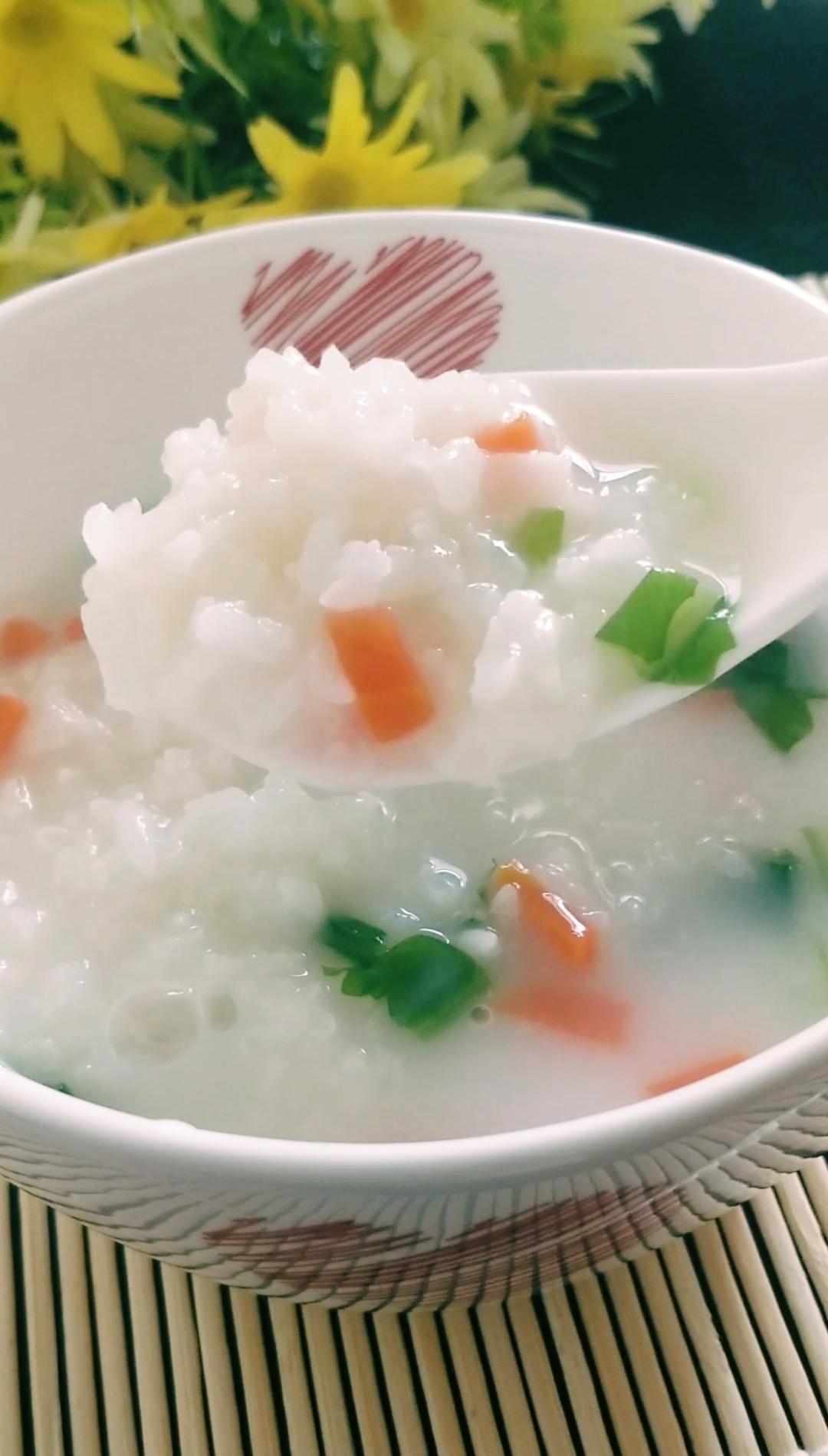 胡萝卜青菜粥 8 宝宝辅食的做法