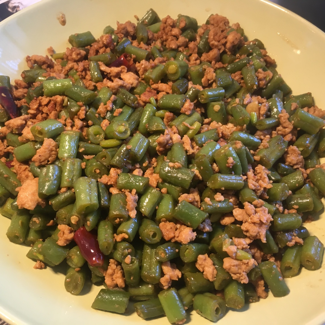 肉沫豆角下饭菜