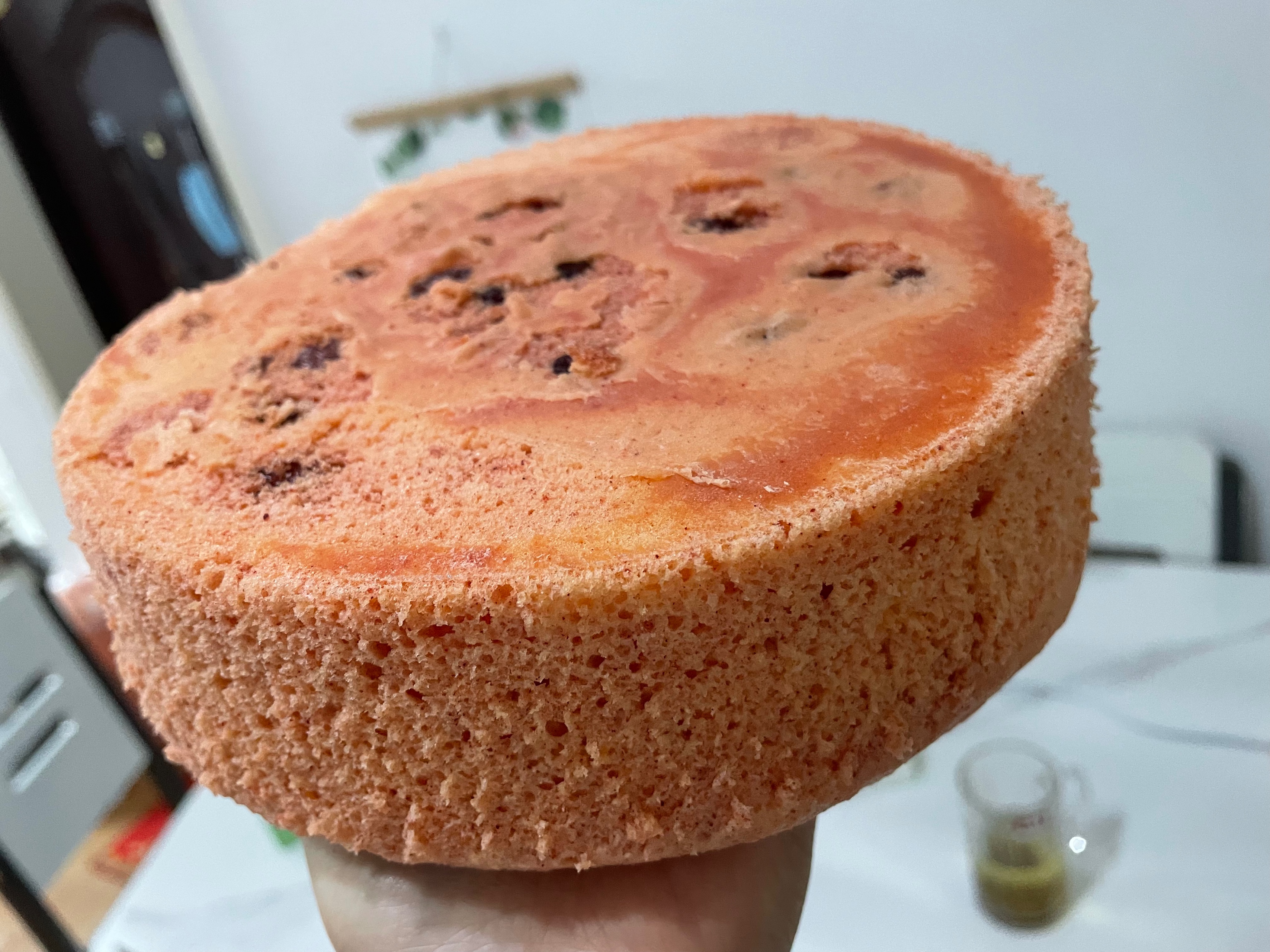 奶油水果蛋糕，蒸蛋糕八寸红曲米粉的做法