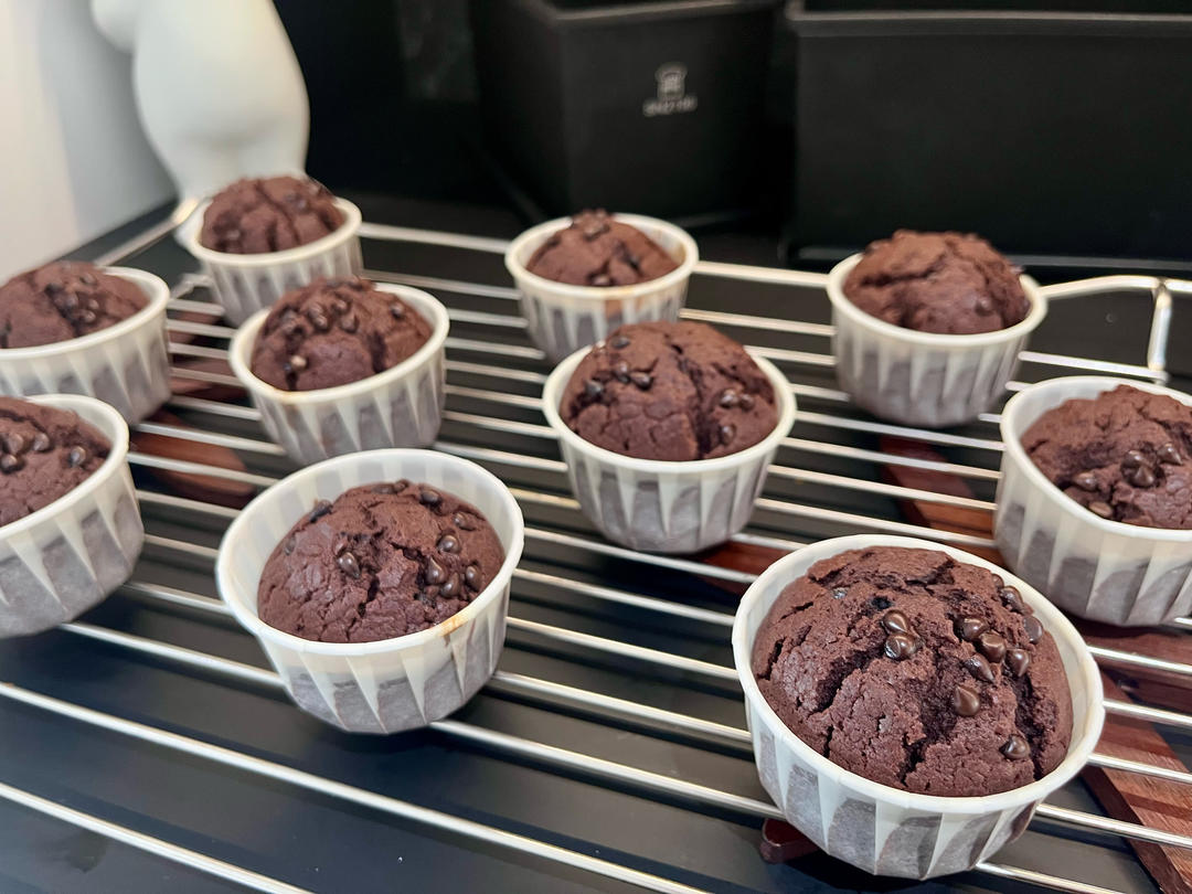 巨简单❗️超快速❗️巧克力玛芬蛋糕❗️好吃哭了