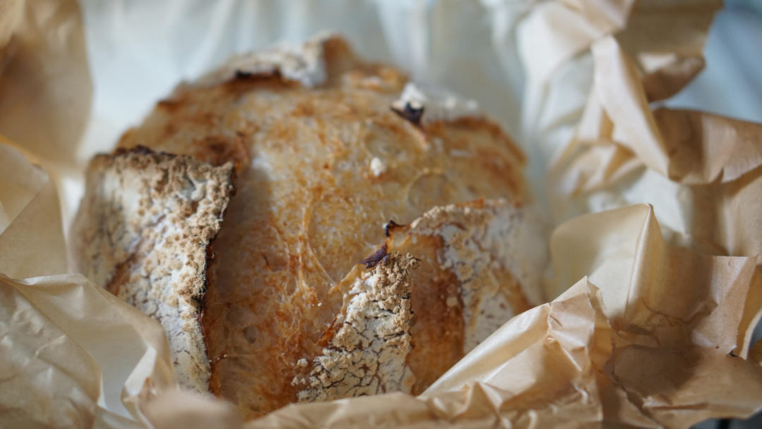 外脆内软不用揉面的乡村面包