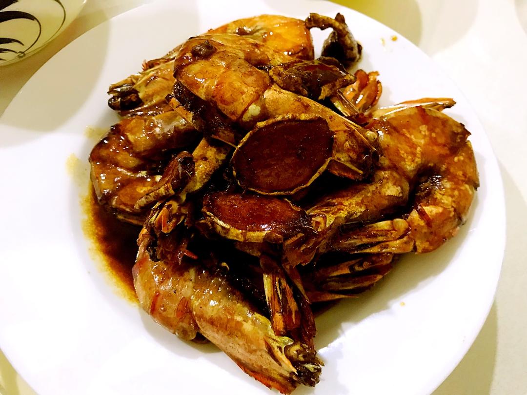 干煎大虾 干煎九节虾