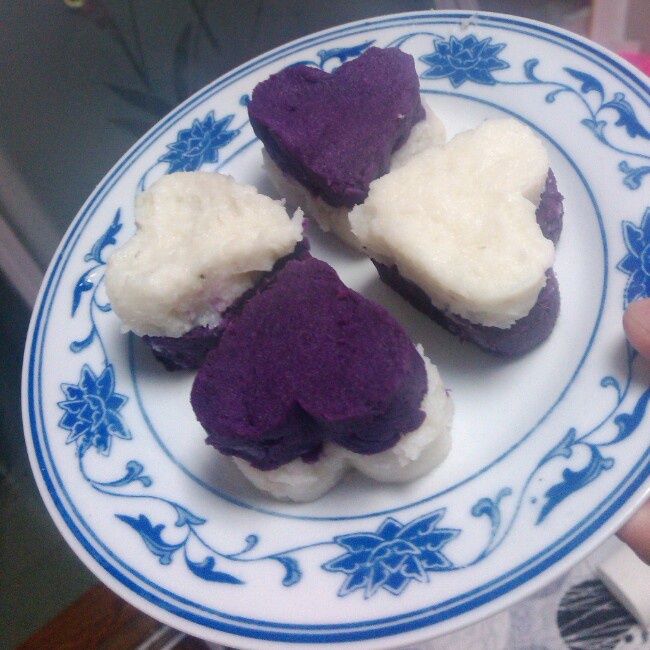 桂花山药紫薯糕