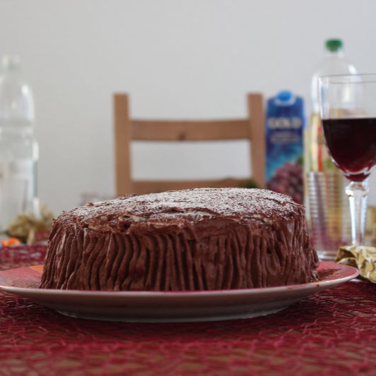 圣诞树干蛋糕(彩虹千层版)