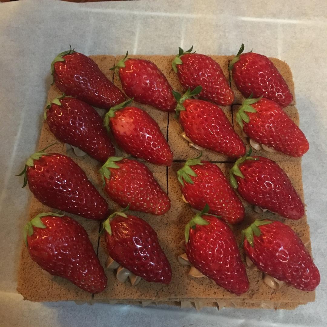 可可方形装饰蛋糕