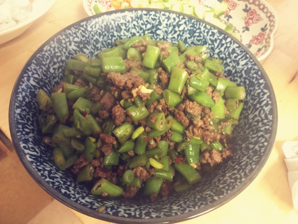 肉沫豆角下饭菜