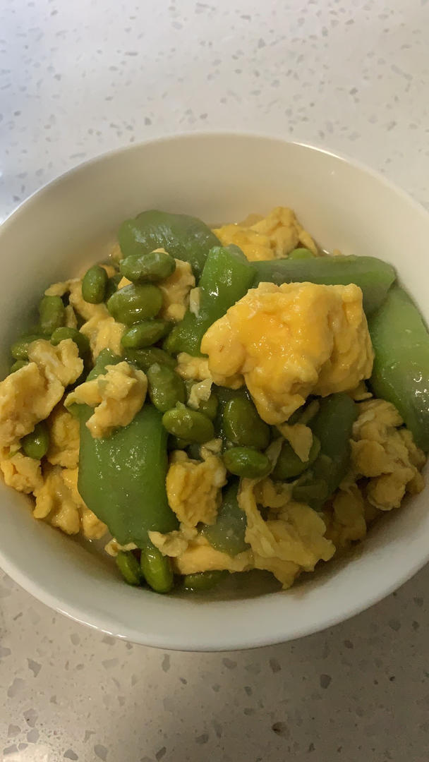 丝瓜毛豆炒蛋