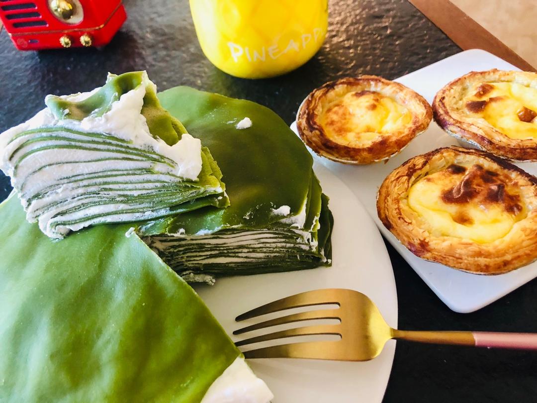 千层蛋糕（面糊不结块搅拌法+抹茶粉无颗粒）