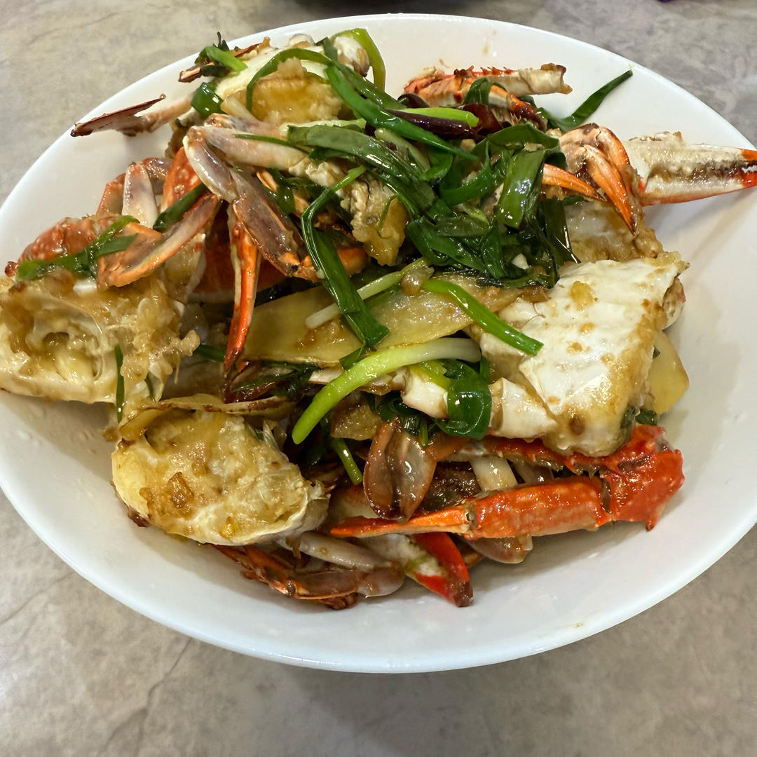 葱姜炒梭子蟹（very easy）