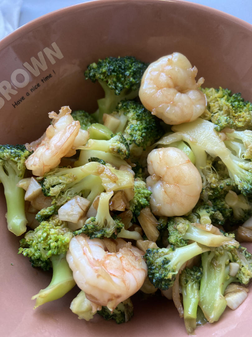减肥去脂的西兰花炒虾仁