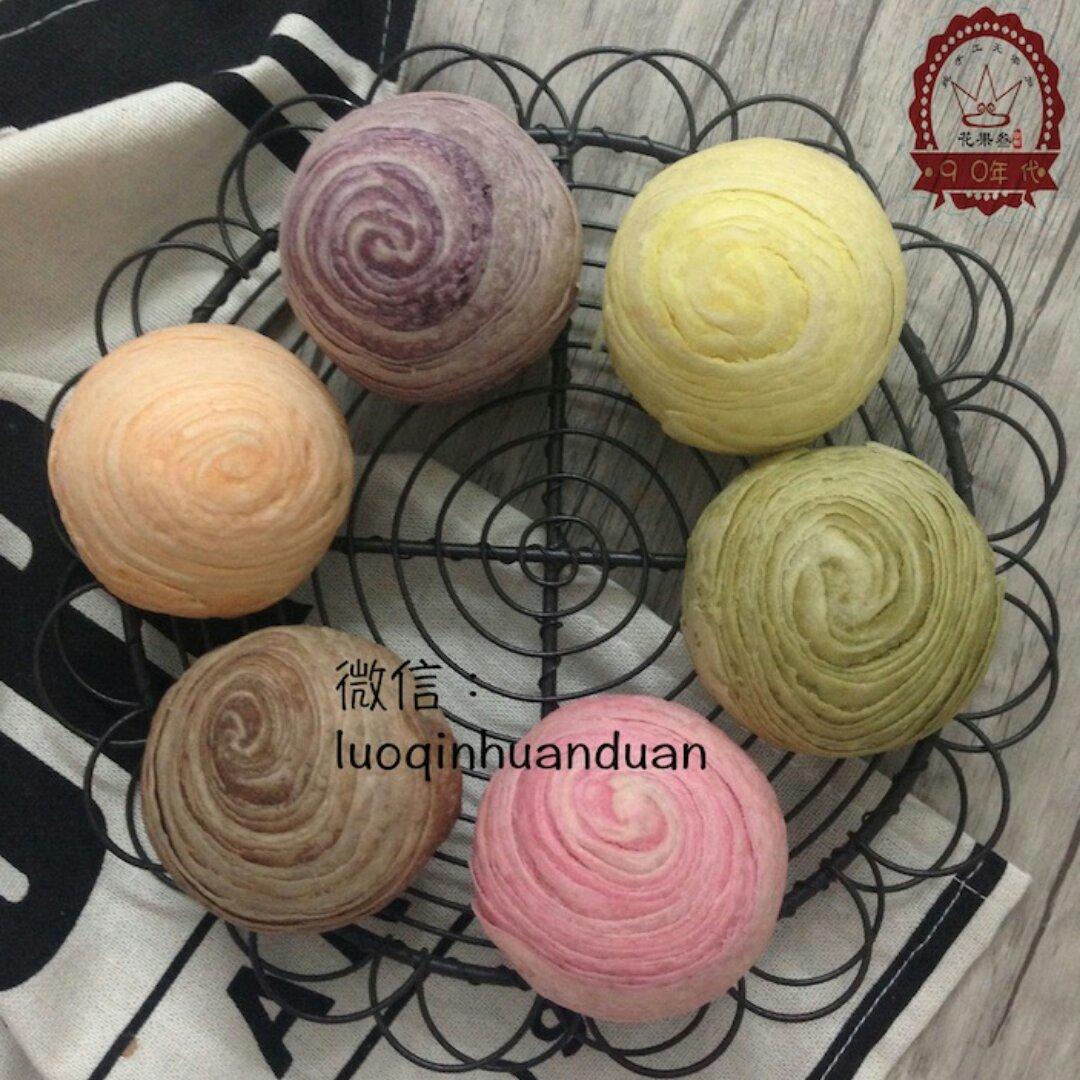 蛋黄酥~紫薯、抹茶、原味~花好月圆，中秋快乐~内附一次做六色蛋黄酥方法~