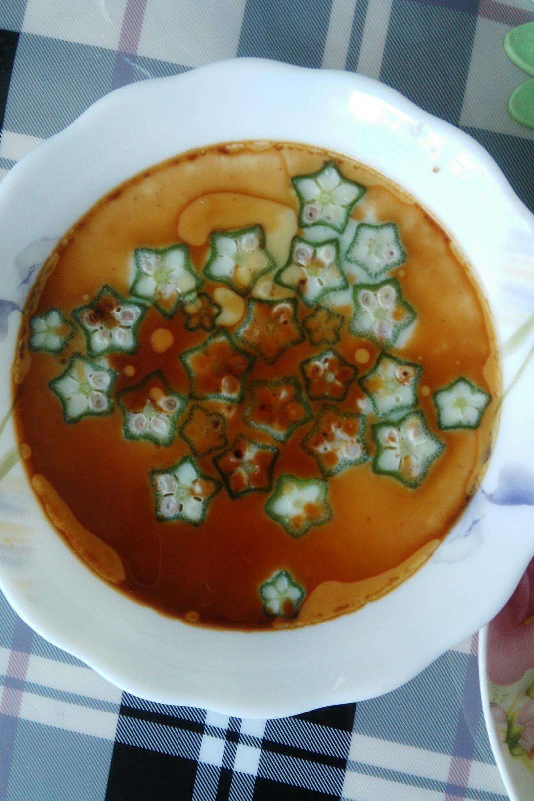 颜值控-做一朵开在碗里的花秋葵蒸水蛋