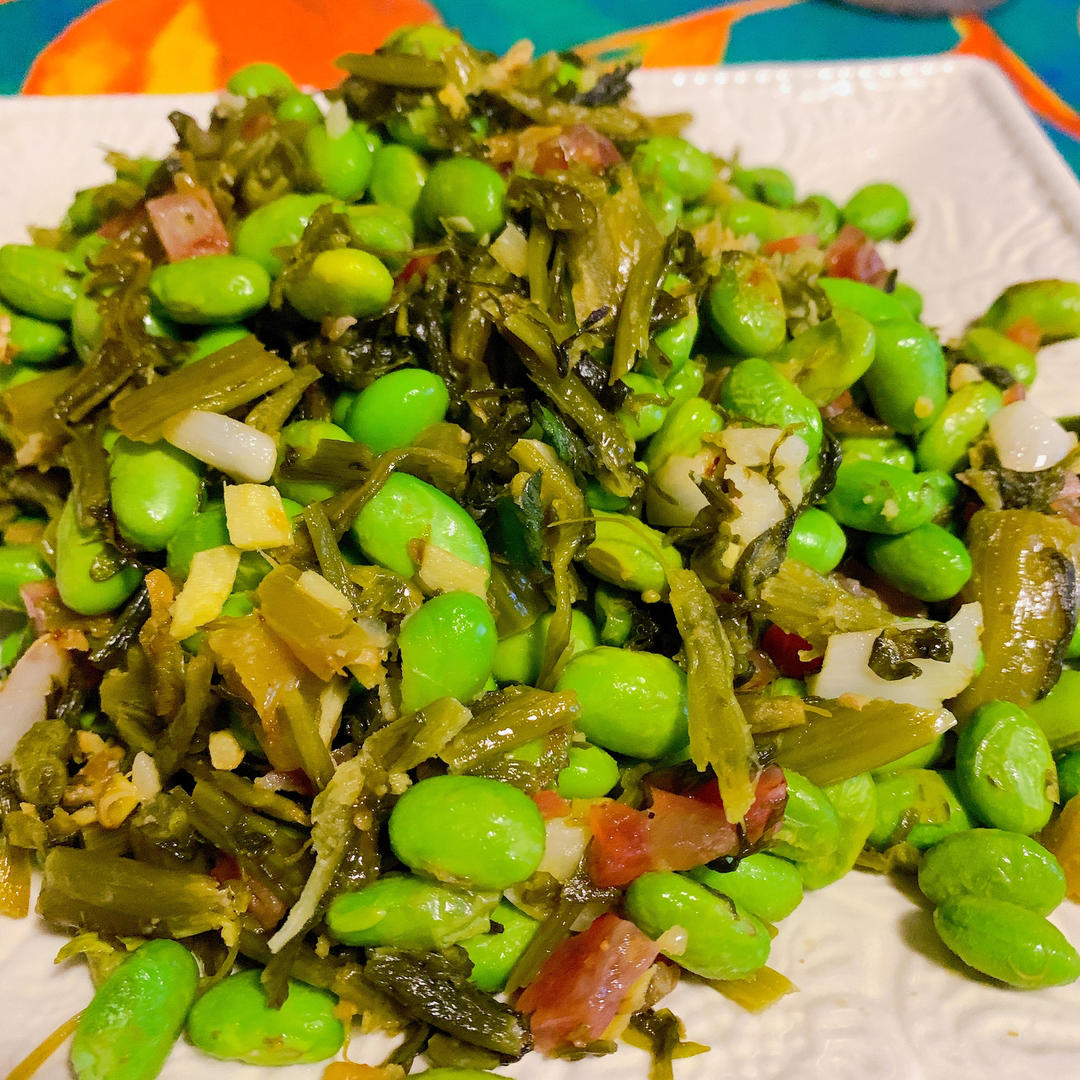 家常菜：下饭酸菜炒毛豆