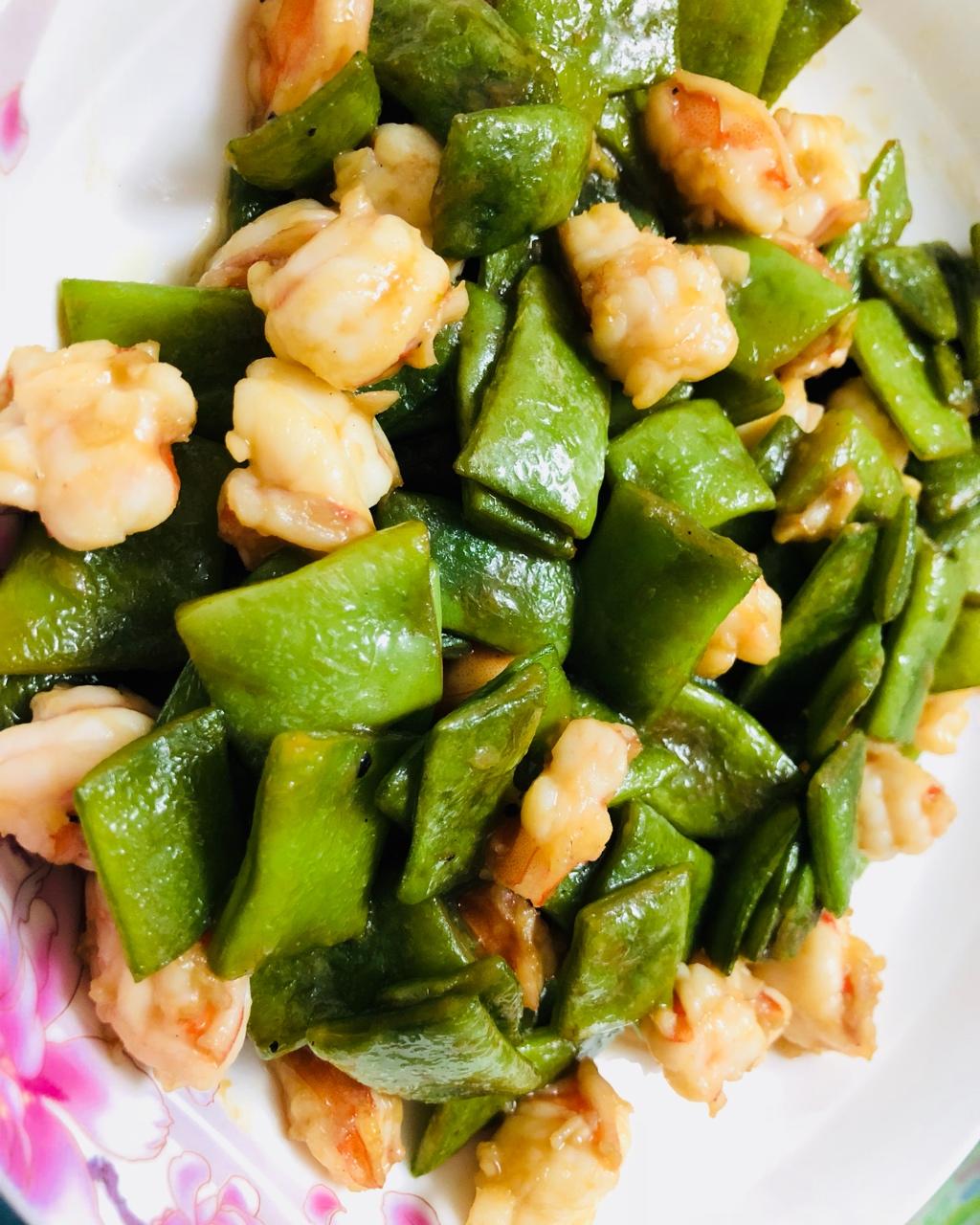 豆角炒虾仁