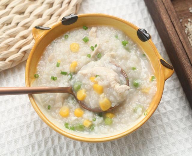 营养玉米豌豆鸡胸肉粥的做法