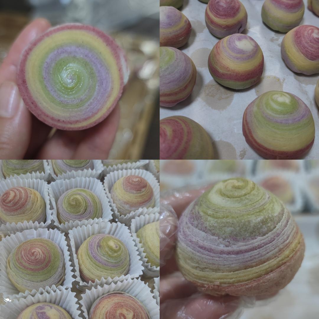 螺纹彩色蛋黄酥